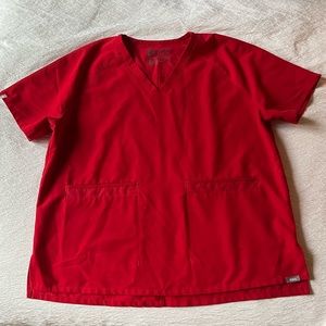 Figs red scrub top!